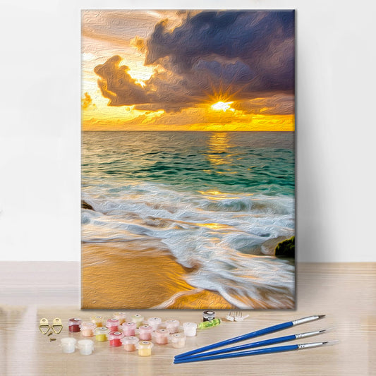 Colorful Beach Sunset Nature - Paint by Numbers