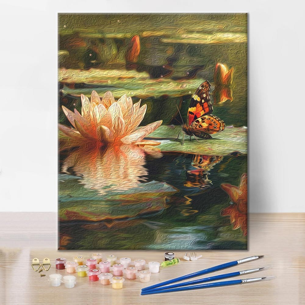 Papillons et nénuphars - Peinture par numéros