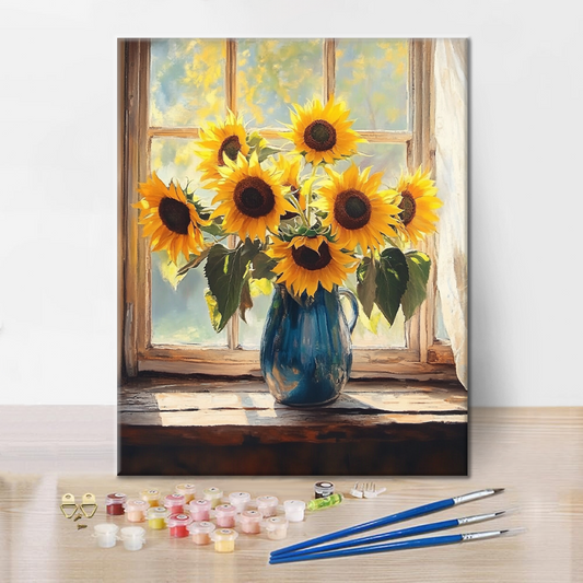 Sunflowers by the window - Paint by Numbers