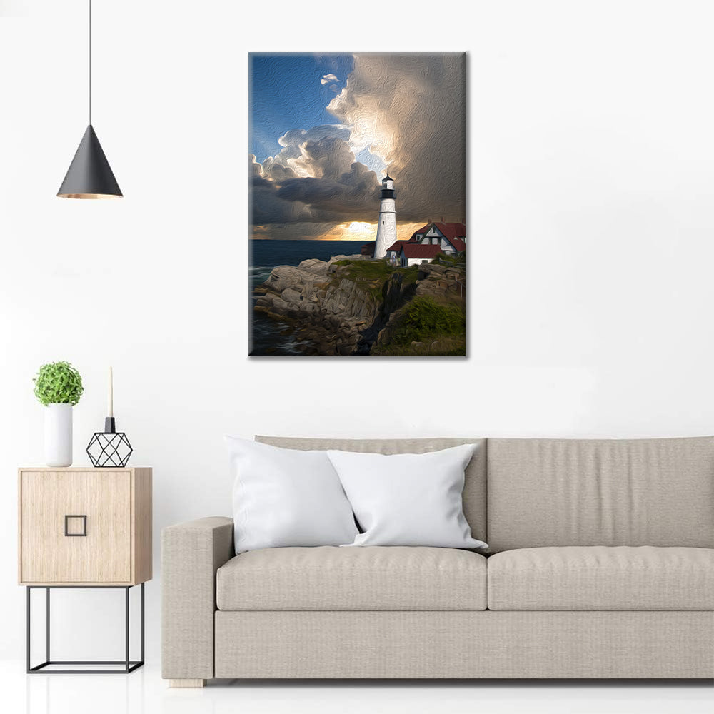 Phare solitaire - Peinture par numéros