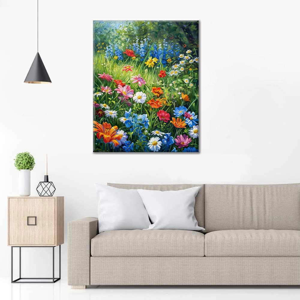 Fleur sauvage en bordure de route - Peinture par numéros