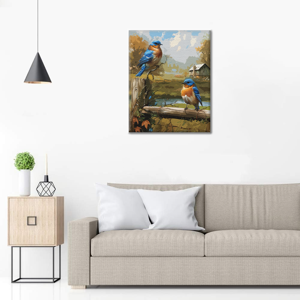 Rouge-gorge - Peinture par numéros