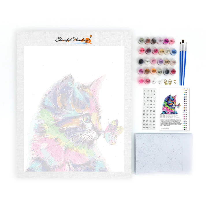 Dernier jour - Chats et papillons - Peinture par numéros