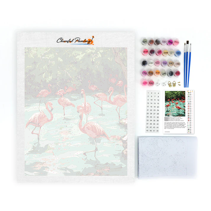 Flamants roses - Peinture par numéros