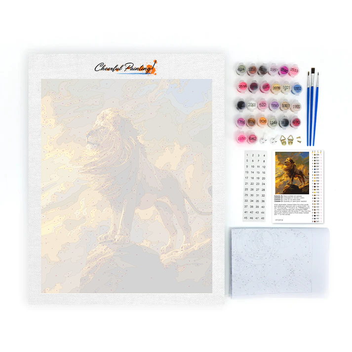 Lion majestueux - Peinture par numéros