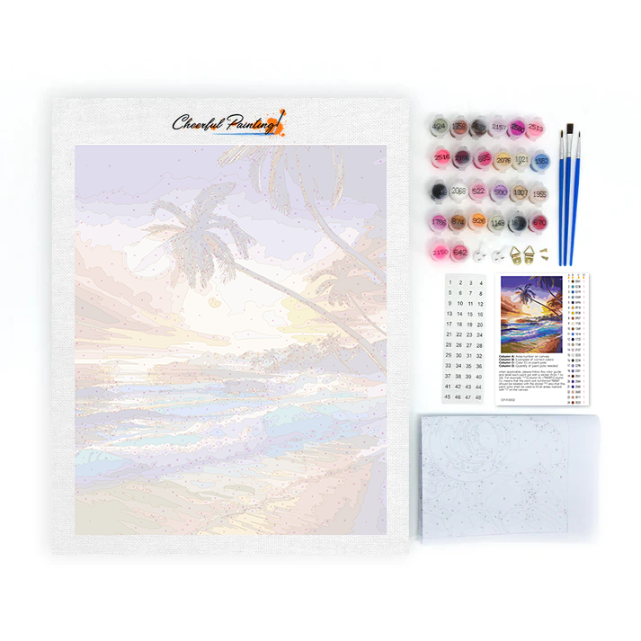 Plage tropicale - Peinture par numéros