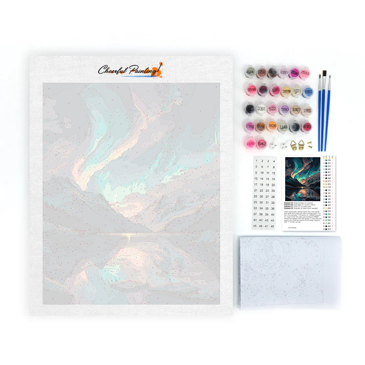 Aurores boréales colorées - Peinture par numéros