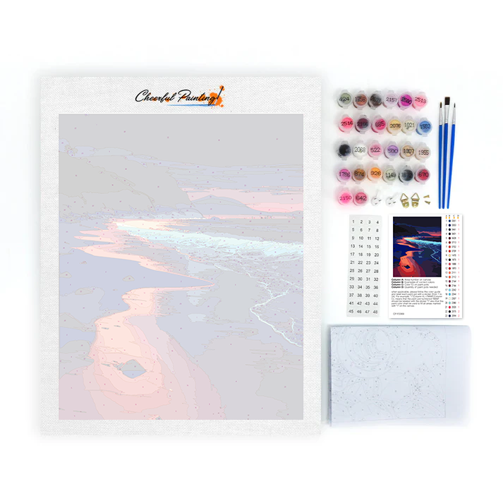 Plage lumineuse colorée - Peinture par numéros