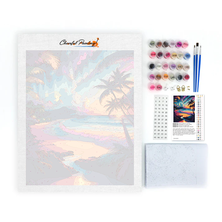 Synthwave Beach - Peinture par numéros