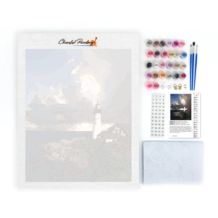 Phare solitaire - Peinture par numéros