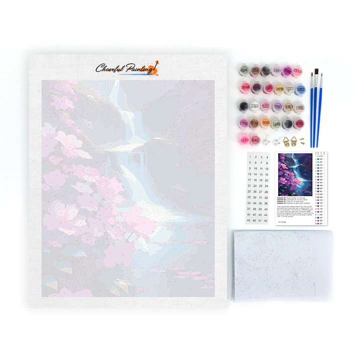 Chutes de fleurs - Peinture par numéros