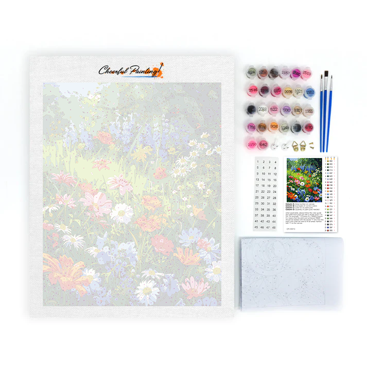 Fleur sauvage en bordure de route - Peinture par numéros