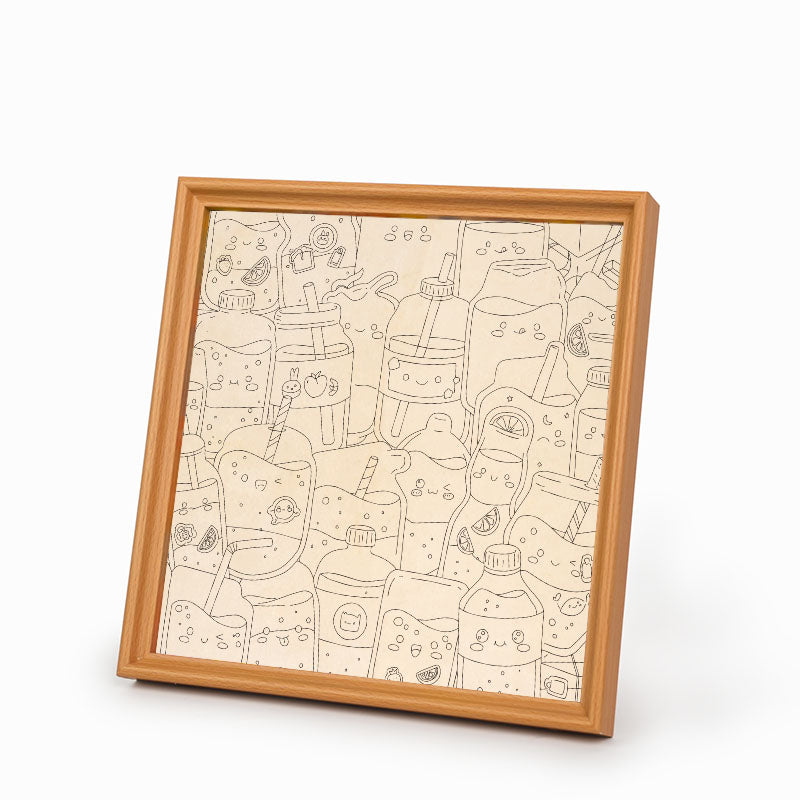 Cute juices - Wooden Coloring Puzzle