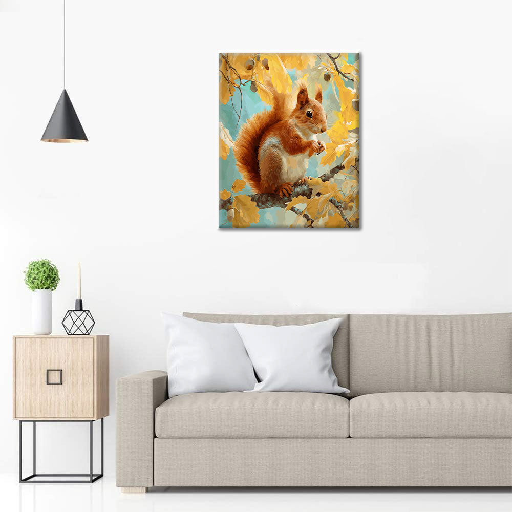 Autumn Squirrel - Paint by Numbers