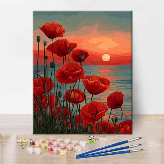 Crimson Dusk - Paint by Numbers