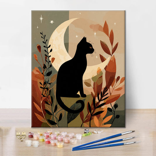 Black Cat Silhouette - Paint by Numbers
