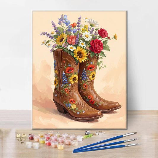 Boot Bouquet - Paint by Numbers