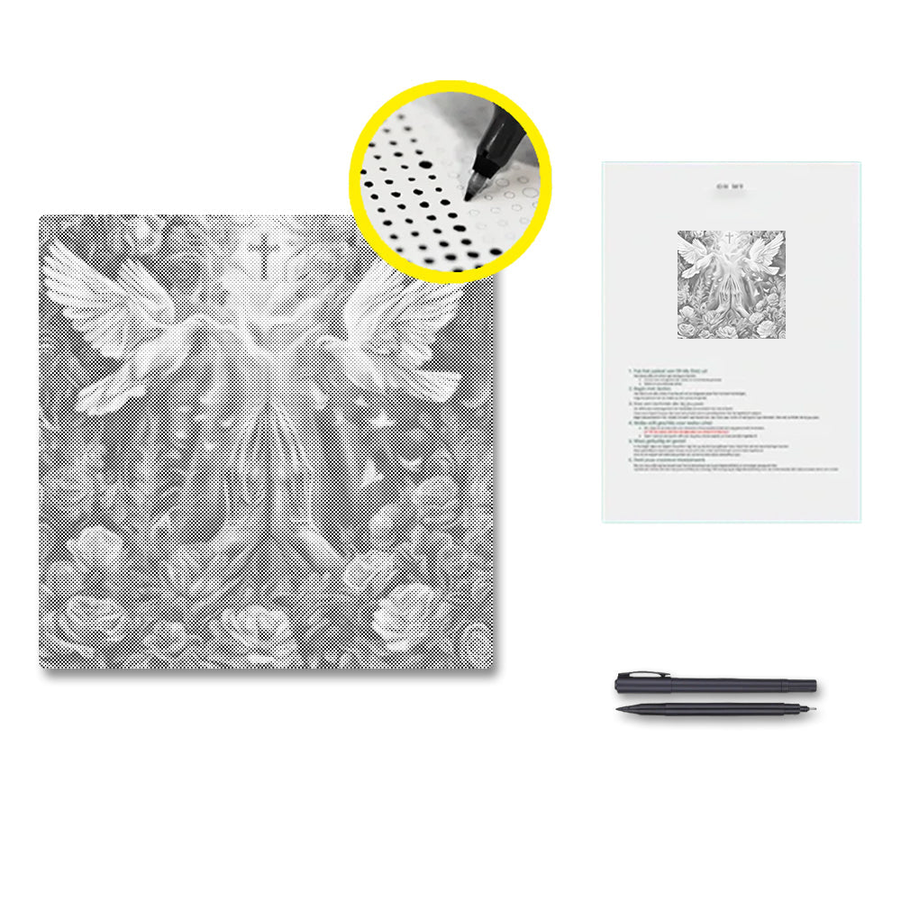 Hands in Prayer - Dot Painting