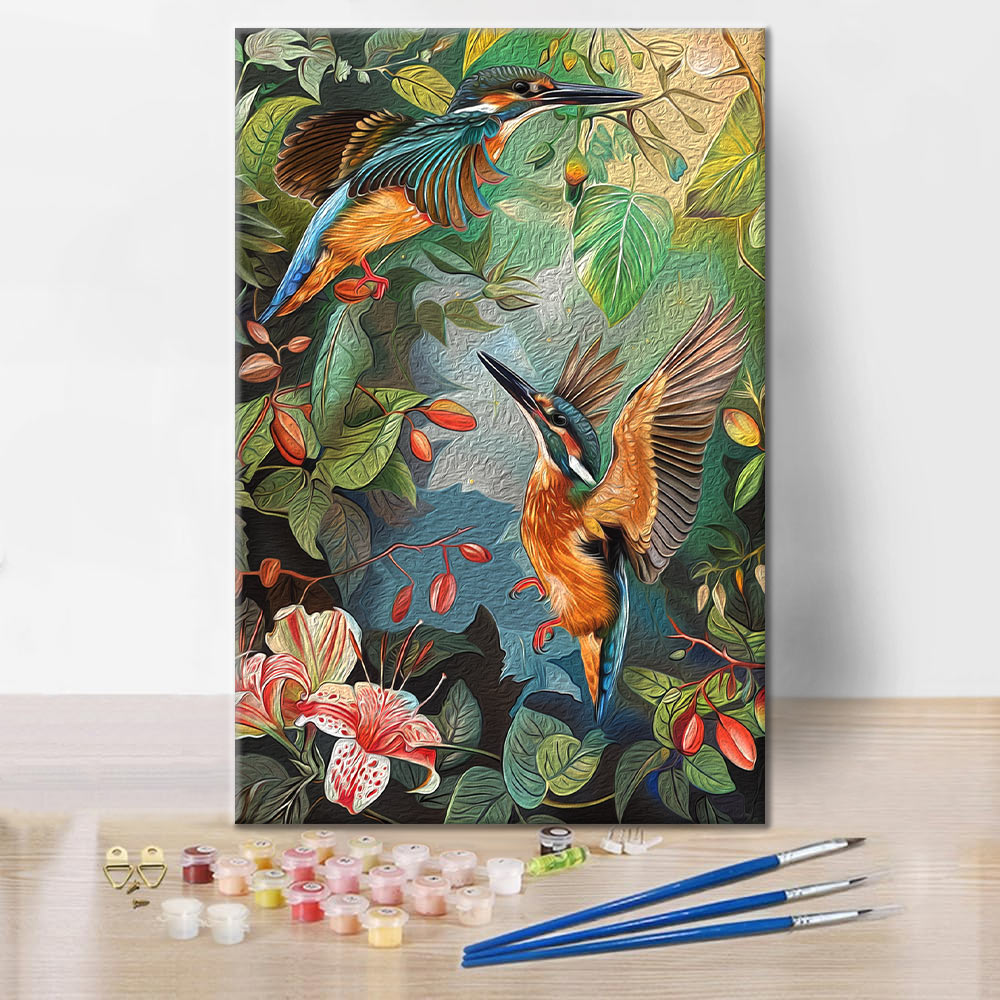 Dernier jour - Martin-pêcheur - Peinture par numéros