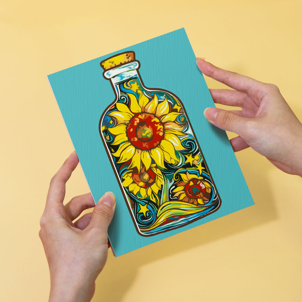 Bottle and flowers (Set of 6)
