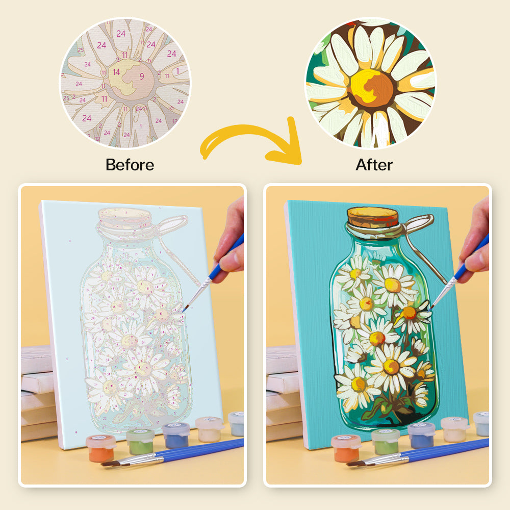 Bottle and flowers (Set of 6)