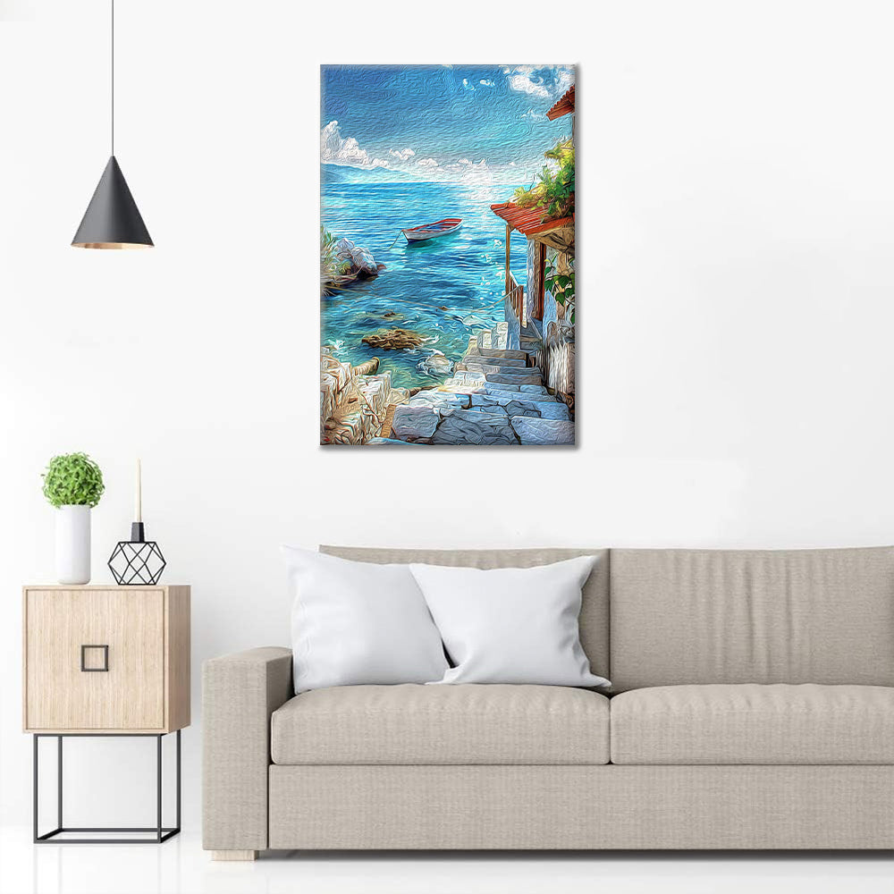Cabane en bord de mer - Peinture par numéros