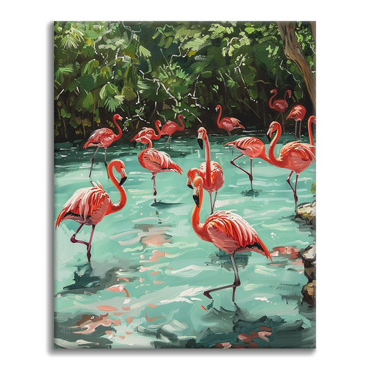 Flamants roses - Peinture par numéros