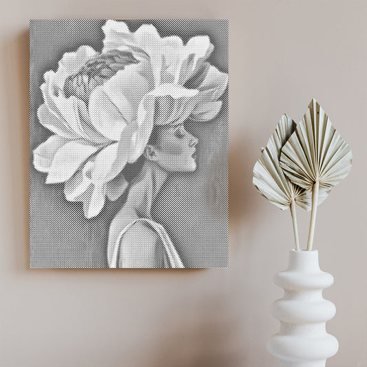 Flower & Woman - Dot Painting