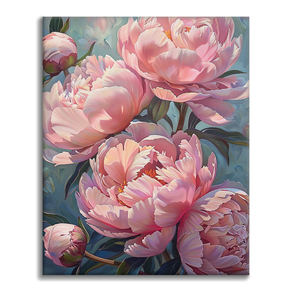 Pivoines roses - Peinture par numéros