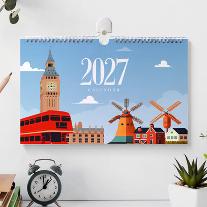 Famous Landmarks Edition - 2027 Paint by Numbers Desk Calenda