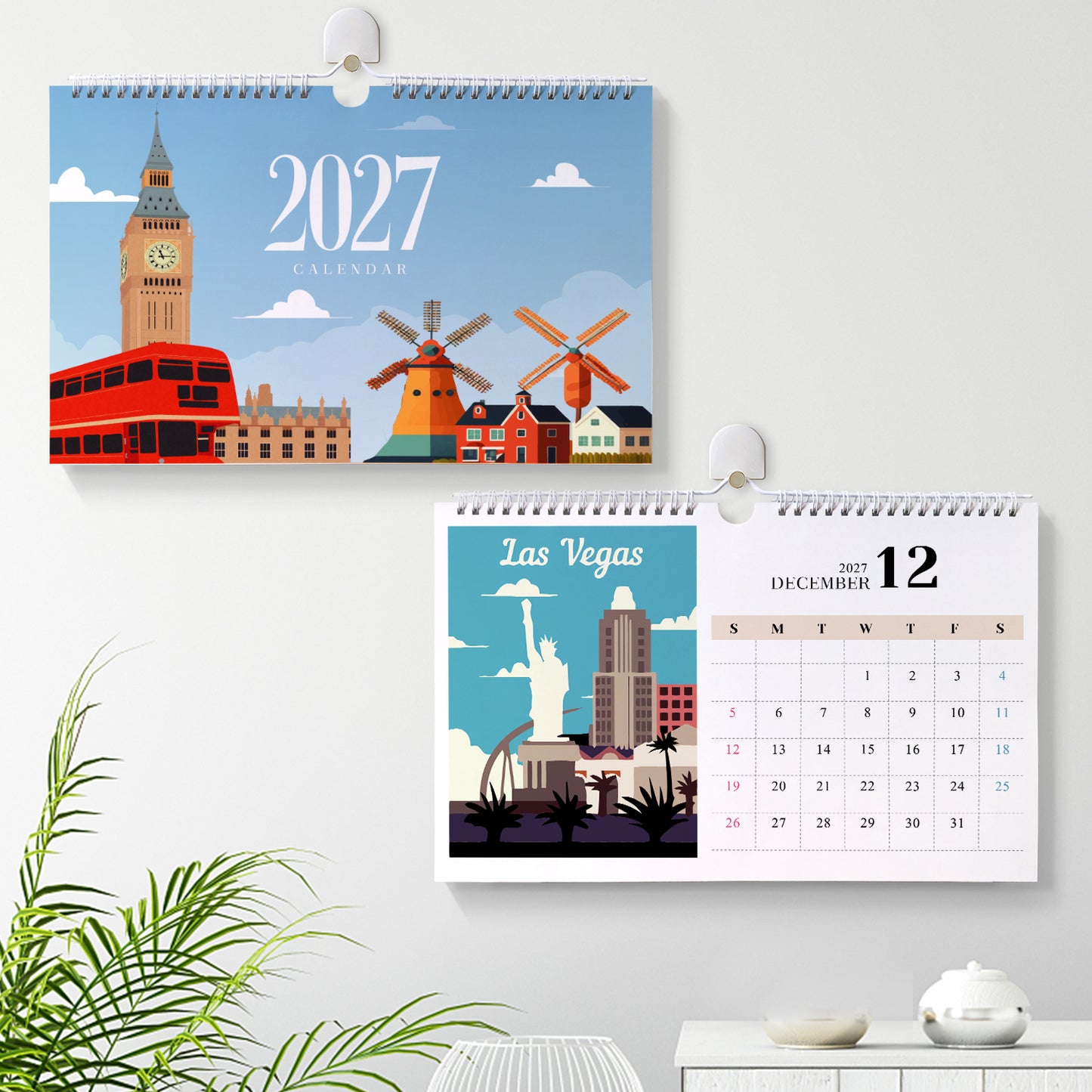 Famous Landmarks Edition - 2027 Paint by Numbers Desk Calenda