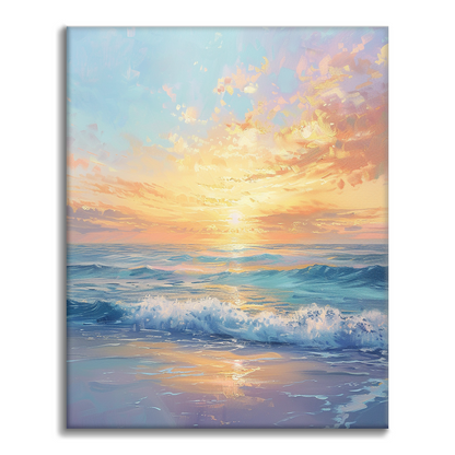 Lever de soleil sur la mer - Peinture par numéros