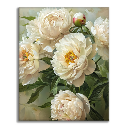 Dernier jour - Pivoines blanches - Peinture par numéros