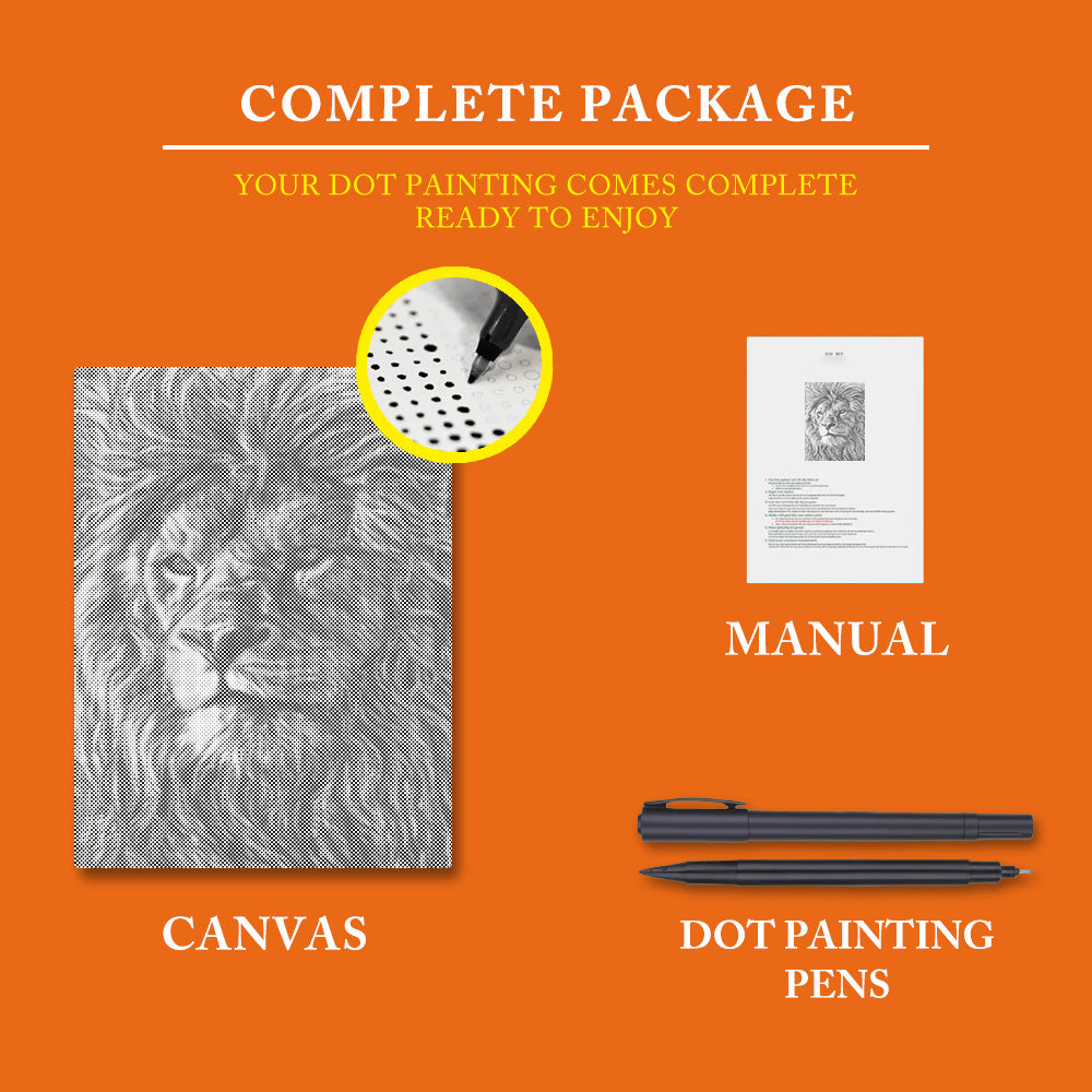 Giant African Lions - Dot Painting