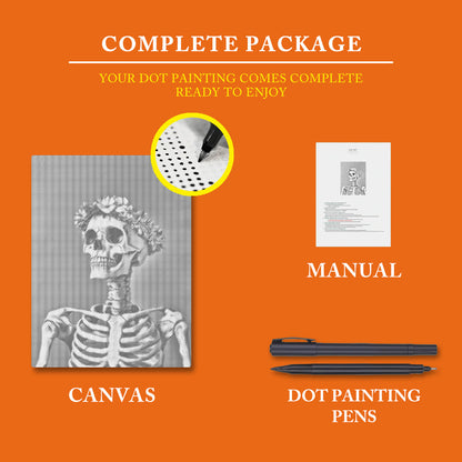 Smiling Skull - Dot Painting