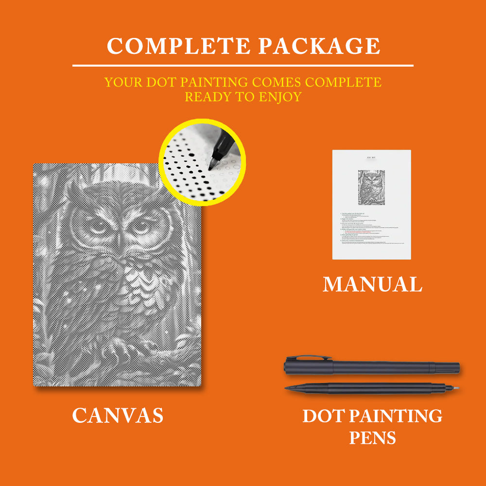 Blue Owl - Dot Painting