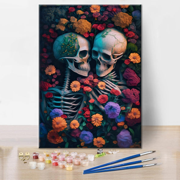 Dernier jour - Mer de squelettes de fleurs - Peinture par numéros