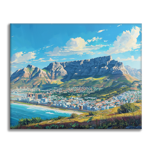 Table Mountain in Cape Town - Paint by Numbers