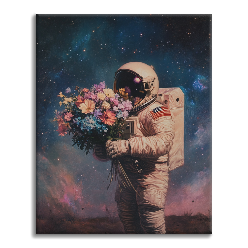 Astronaut's Blooming Universe - Paint by Numbers