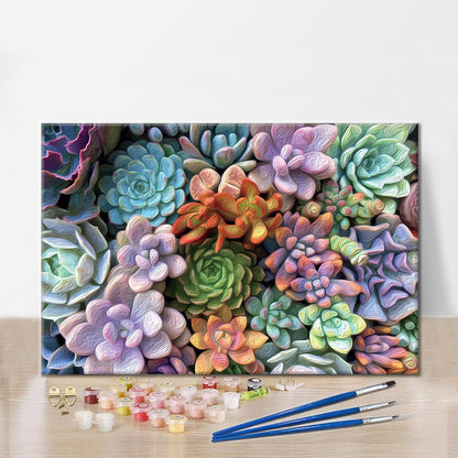 Plantes succulentes - Peinture par numéros