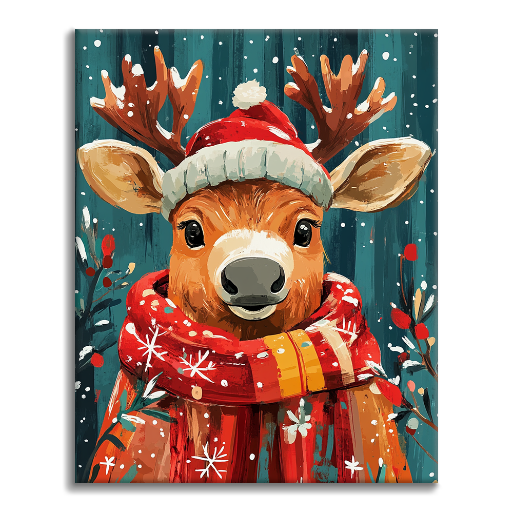 Christmas Reindeer - Paint by Numbers