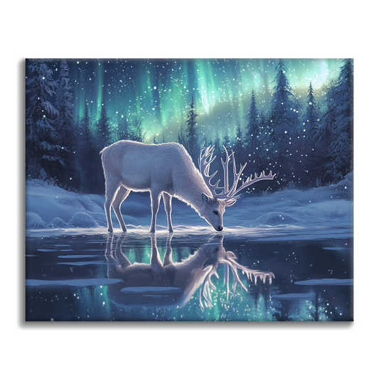 Deer in the Aurora Borealis - Paint by Numbers