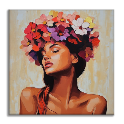 Serene Blooming Woman - Paint by Numbers