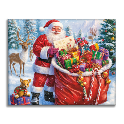 Santa's Gift Bag - Paint by Numbers