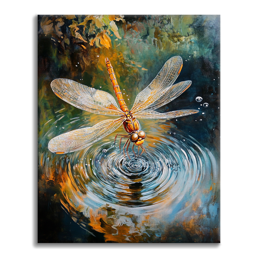 Dragonfly in the Pool - Paint by Numbers