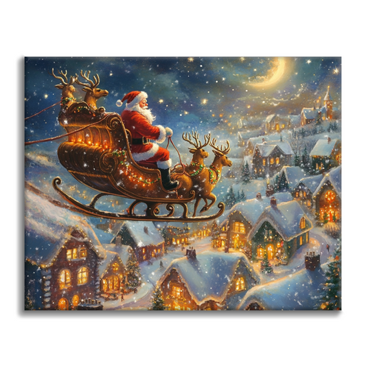 Santa Claus and Sleigh - Paint by Numbers