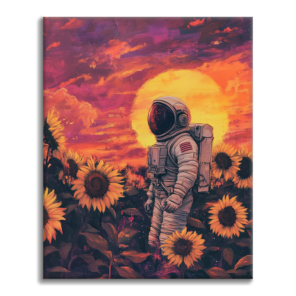 Astronaut in Sunflower Fields - Paint by Numbers