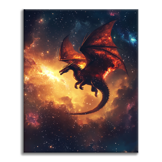 Blazing Cosmic Dragon - Paint by Numbers