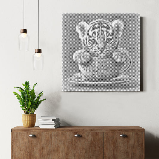 Adorable Tiger Cub - Dot Painting