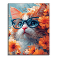 Cat with Glasses - Paint by Numbers
